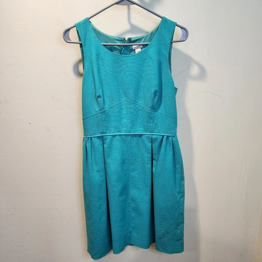 J. Crew Cotton Sleeveless Teal Dress - Classic Party Dress Sz 8